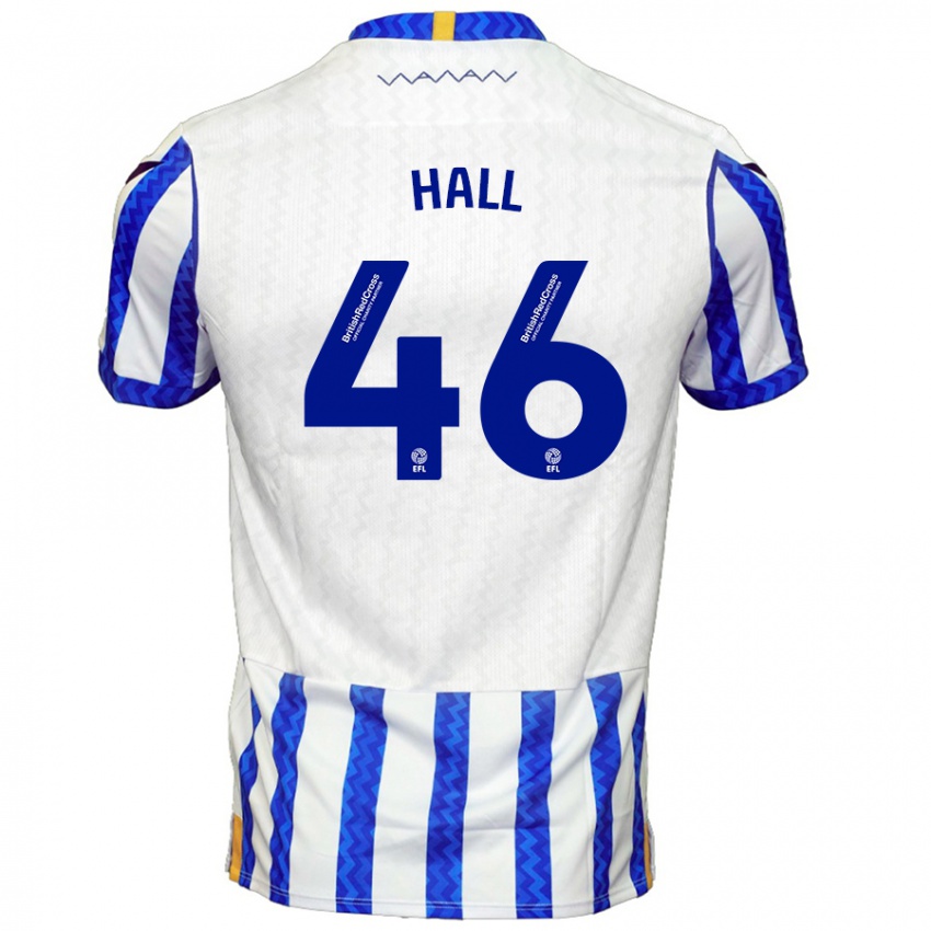 Niño Camiseta Jack Hall #46 Azul Blanco 1ª Equipación 2024/25 La Camisa