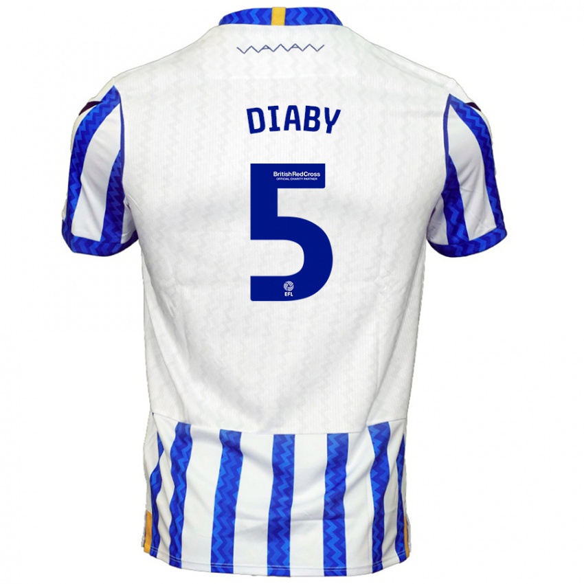 Niño Camiseta Bambo Diaby #5 Azul Blanco 1ª Equipación 2024/25 La Camisa