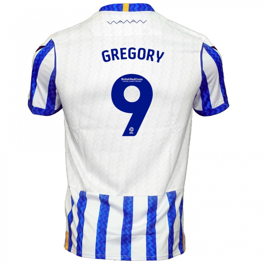 Niño Camiseta Lee Gregory #9 Azul Blanco 1ª Equipación 2024/25 La Camisa