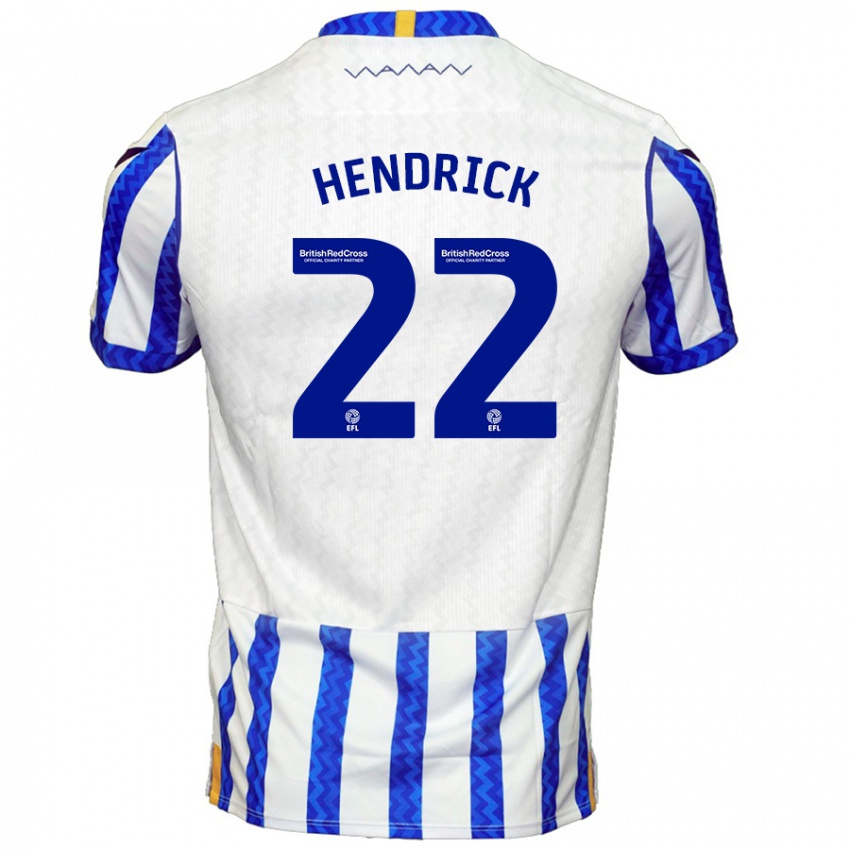 Niño Camiseta Jeff Hendrick #22 Azul Blanco 1ª Equipación 2024/25 La Camisa