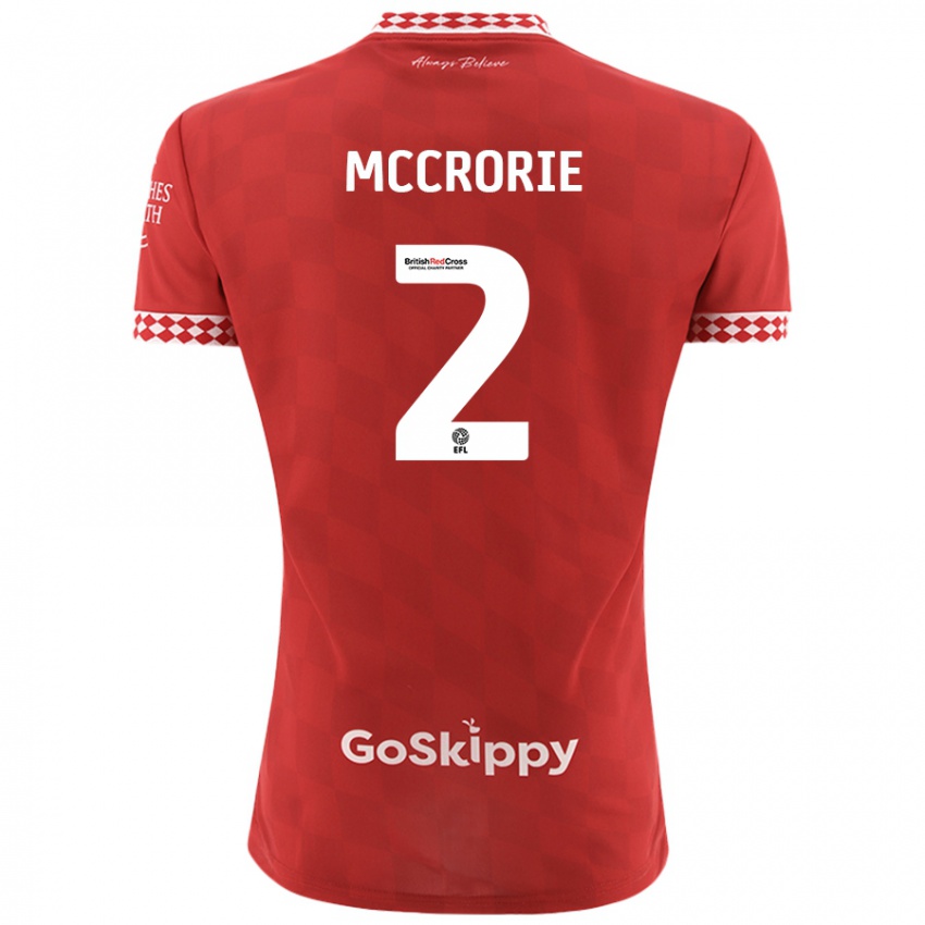 Niño Camiseta Ross Mccrorie #2 Rojo 1ª Equipación 2024/25 La Camisa