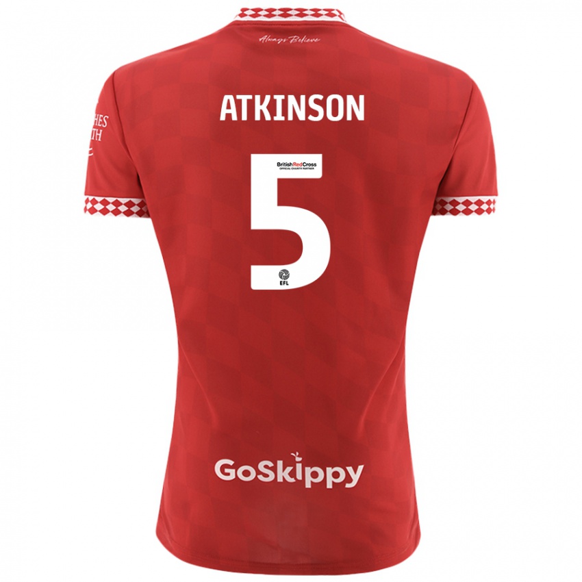 Niño Camiseta Rob Atkinson #5 Rojo 1ª Equipación 2024/25 La Camisa