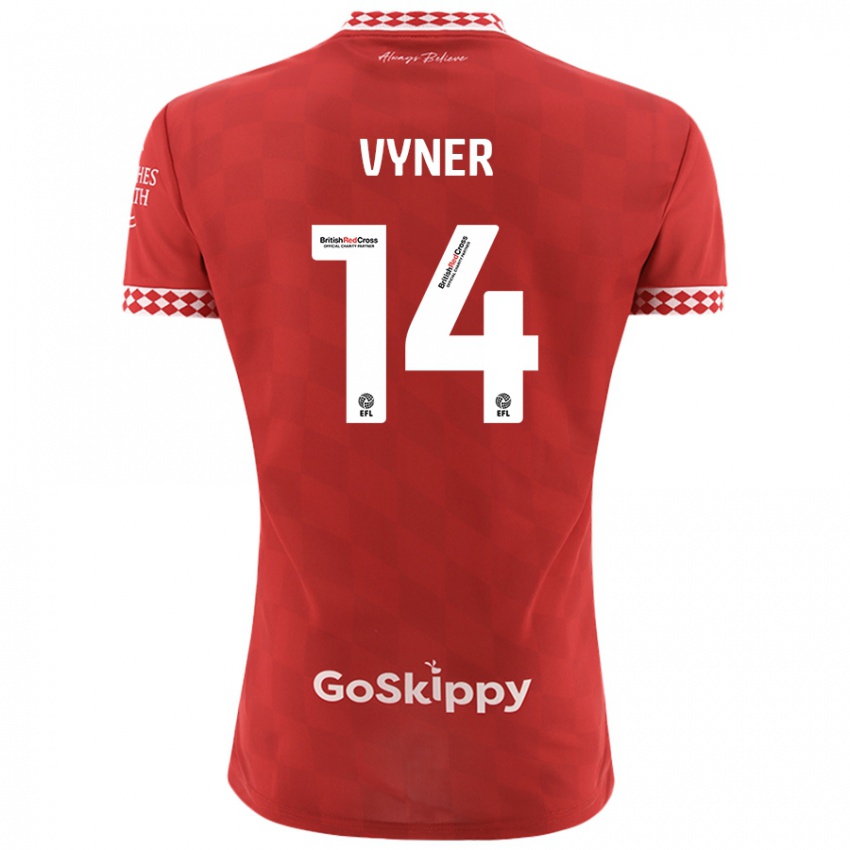 Niño Camiseta Zak Vyner #14 Rojo 1ª Equipación 2024/25 La Camisa