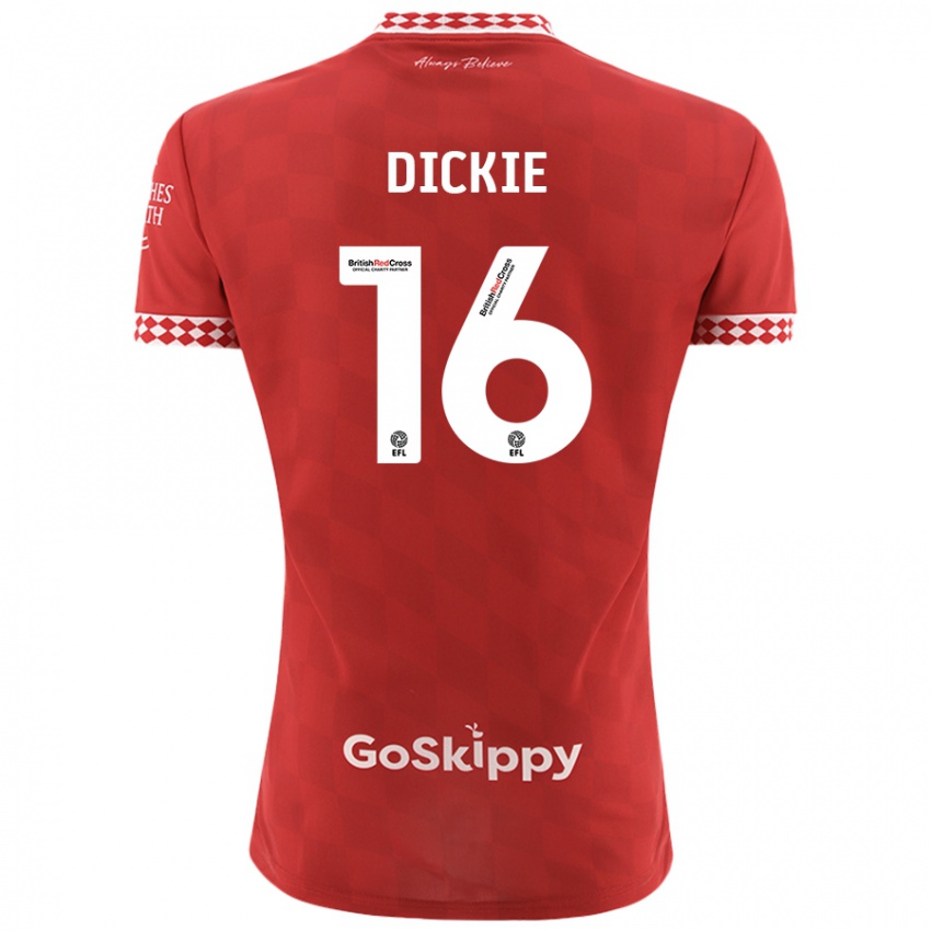 Niño Camiseta Rob Dickie #16 Rojo 1ª Equipación 2024/25 La Camisa