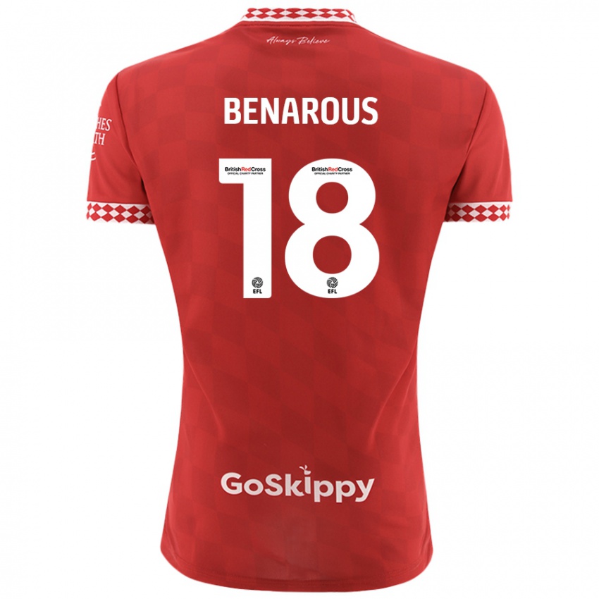 Niño Camiseta Ayman Benarous #18 Rojo 1ª Equipación 2024/25 La Camisa