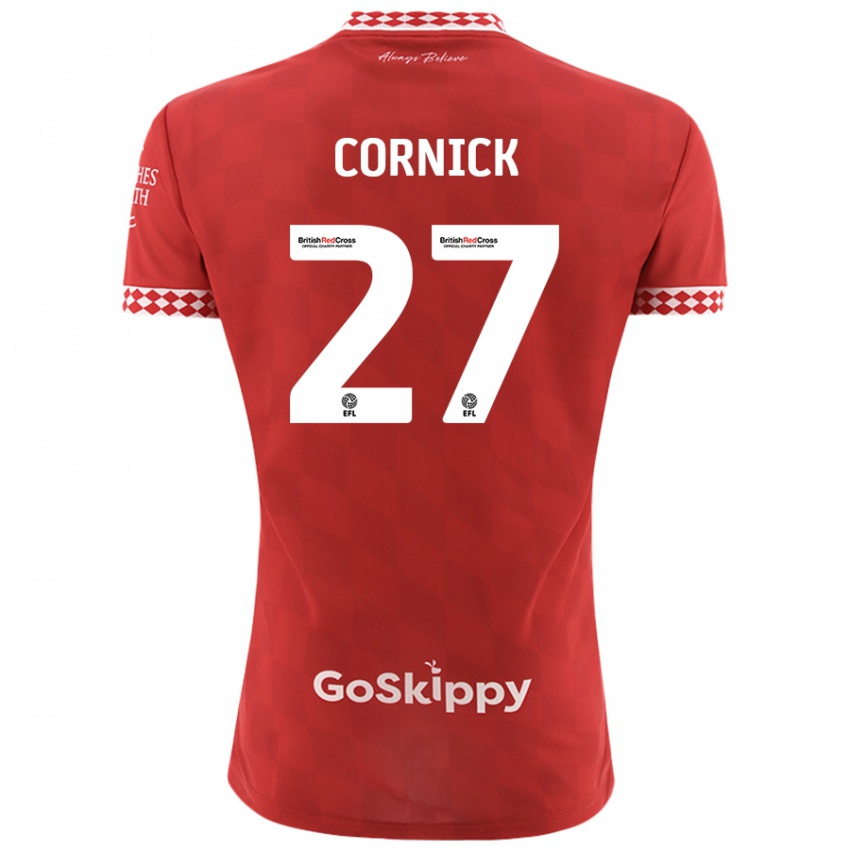 Niño Camiseta Harry Cornick #27 Rojo 1ª Equipación 2024/25 La Camisa