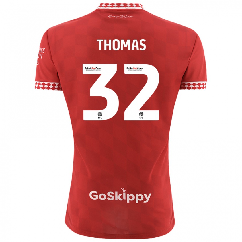 Niño Camiseta Lewis Thomas #32 Rojo 1ª Equipación 2024/25 La Camisa