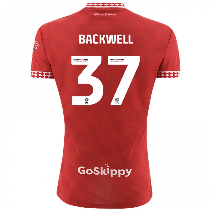 Niño Camiseta Tommy Backwell #37 Rojo 1ª Equipación 2024/25 La Camisa