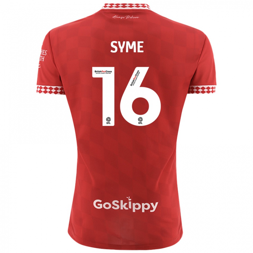 Niño Camiseta Emily Syme #16 Rojo 1ª Equipación 2024/25 La Camisa