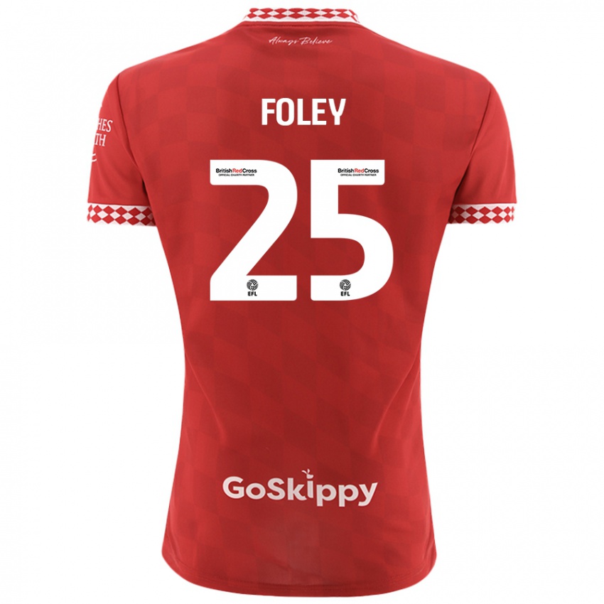 Niño Camiseta Erin Foley #25 Rojo 1ª Equipación 2024/25 La Camisa