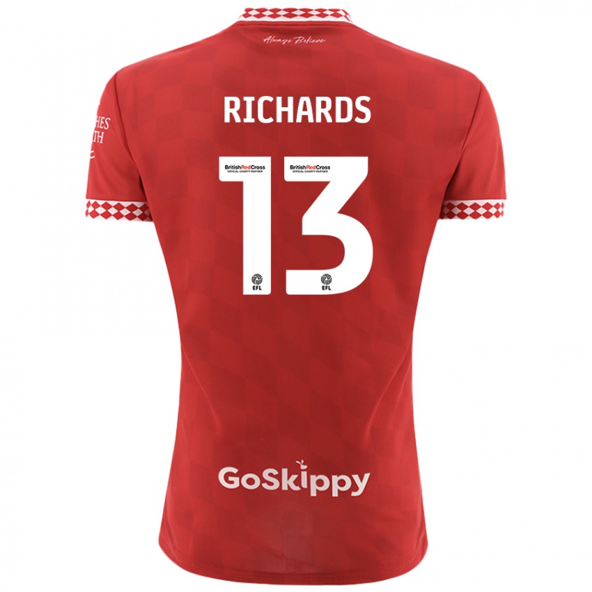 Niño Camiseta Harvey Wiles-Richards #13 Rojo 1ª Equipación 2024/25 La Camisa