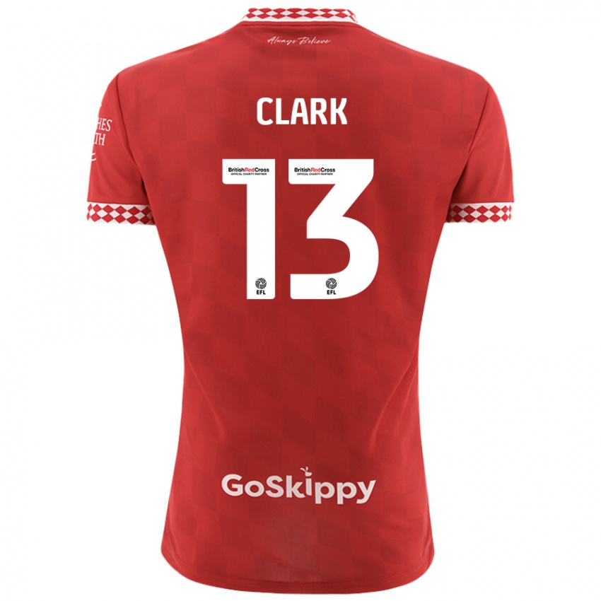 Niño Camiseta Olivia Clark #13 Rojo 1ª Equipación 2024/25 La Camisa