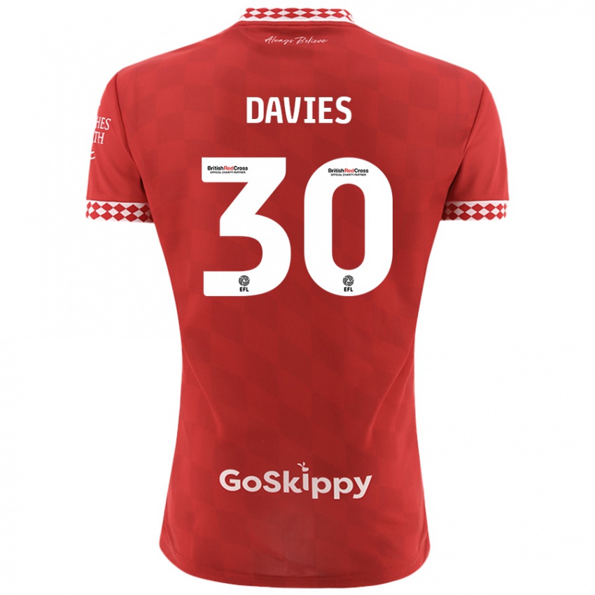 Niño Camiseta Yasmin Davies #30 Rojo 1ª Equipación 2024/25 La Camisa