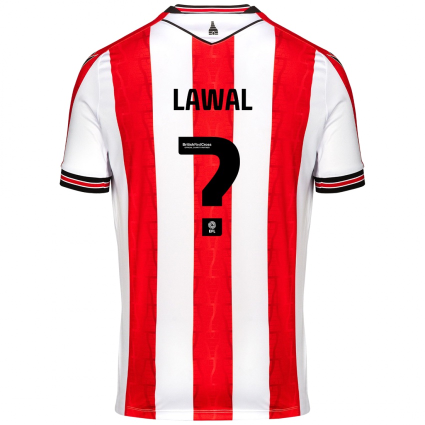 Niño Camiseta Bosun Lawal #0 Rojo Blanco 1ª Equipación 2024/25 La Camisa