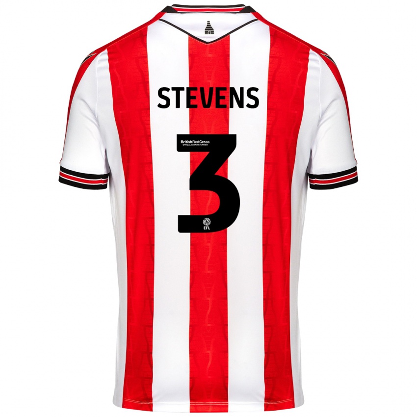 Niño Camiseta Enda Stevens #3 Rojo Blanco 1ª Equipación 2024/25 La Camisa