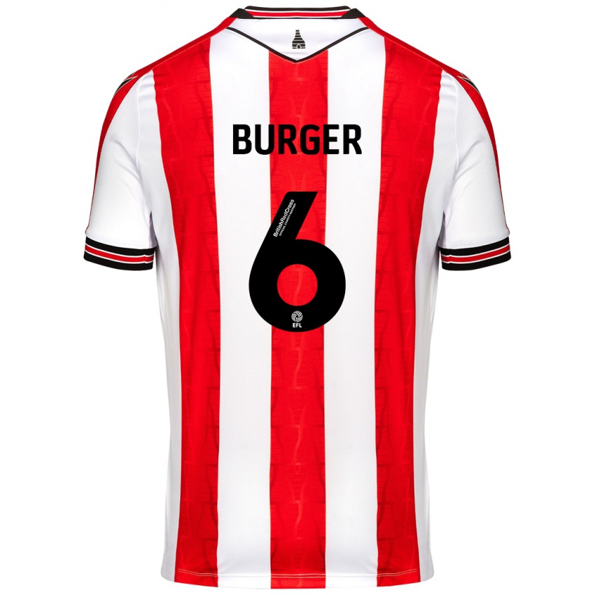 Niño Camiseta Wouter Burger #6 Rojo Blanco 1ª Equipación 2024/25 La Camisa