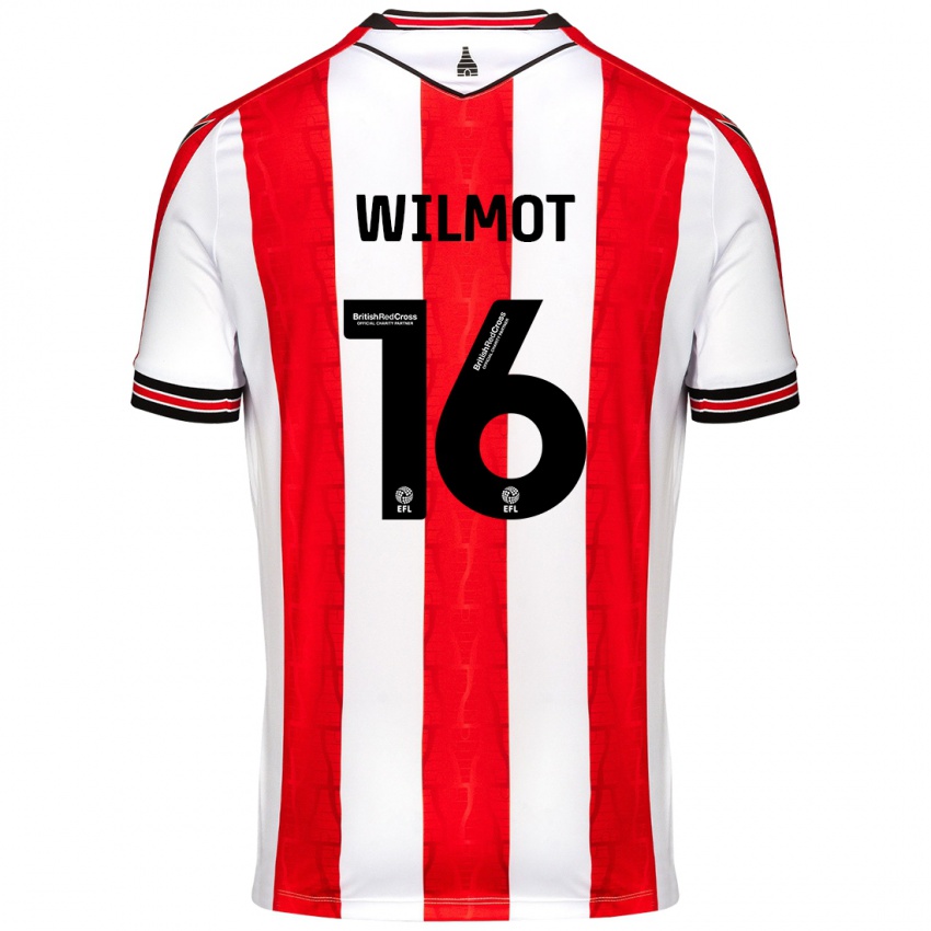 Niño Camiseta Ben Wilmot #16 Rojo Blanco 1ª Equipación 2024/25 La Camisa