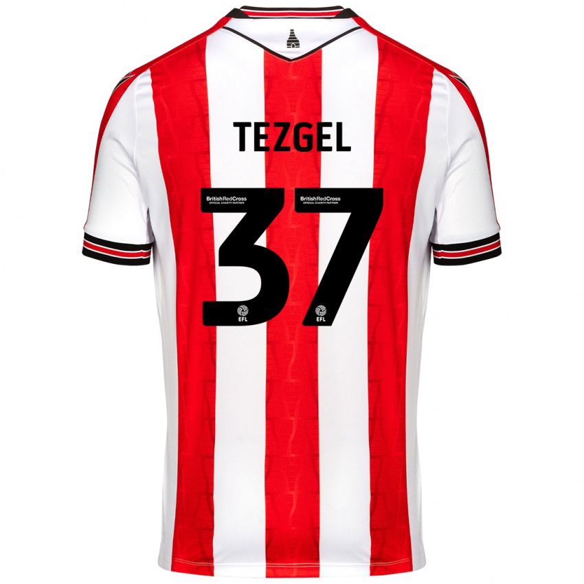 Niño Camiseta Emre Tezgel #37 Rojo Blanco 1ª Equipación 2024/25 La Camisa