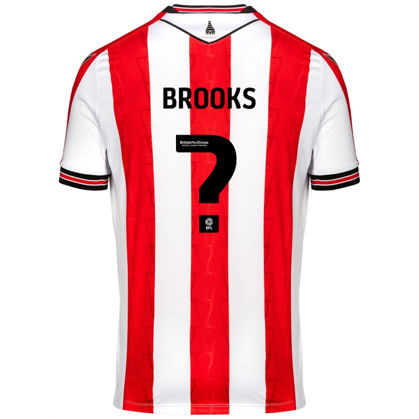 Niño Camiseta Alfie Brooks #0 Rojo Blanco 1ª Equipación 2024/25 La Camisa