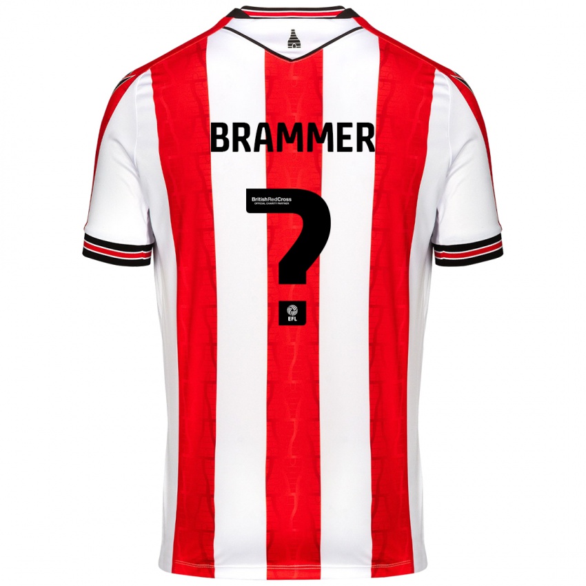 Niño Camiseta Ruben Brammer #0 Rojo Blanco 1ª Equipación 2024/25 La Camisa