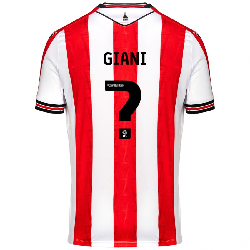 Niño Camiseta Laurence Giani #0 Rojo Blanco 1ª Equipación 2024/25 La Camisa