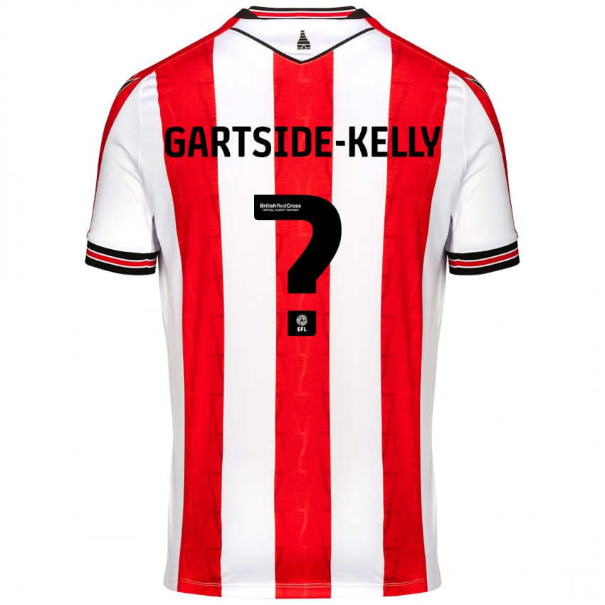 Niño Camiseta Gabriel Gartside-Kelly #0 Rojo Blanco 1ª Equipación 2024/25 La Camisa