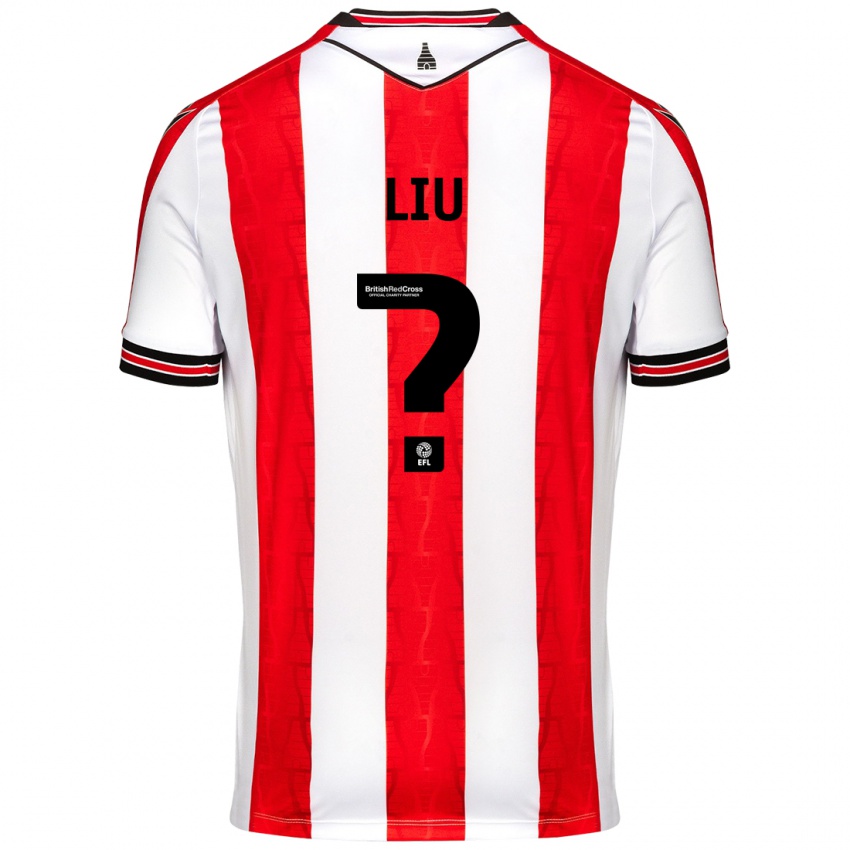 Niño Camiseta Ryan Liu #0 Rojo Blanco 1ª Equipación 2024/25 La Camisa