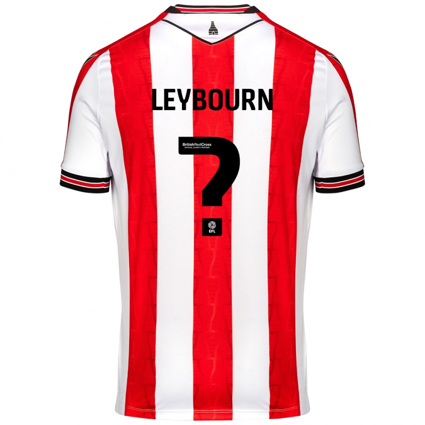 Niño Camiseta Charlie Leybourn #0 Rojo Blanco 1ª Equipación 2024/25 La Camisa