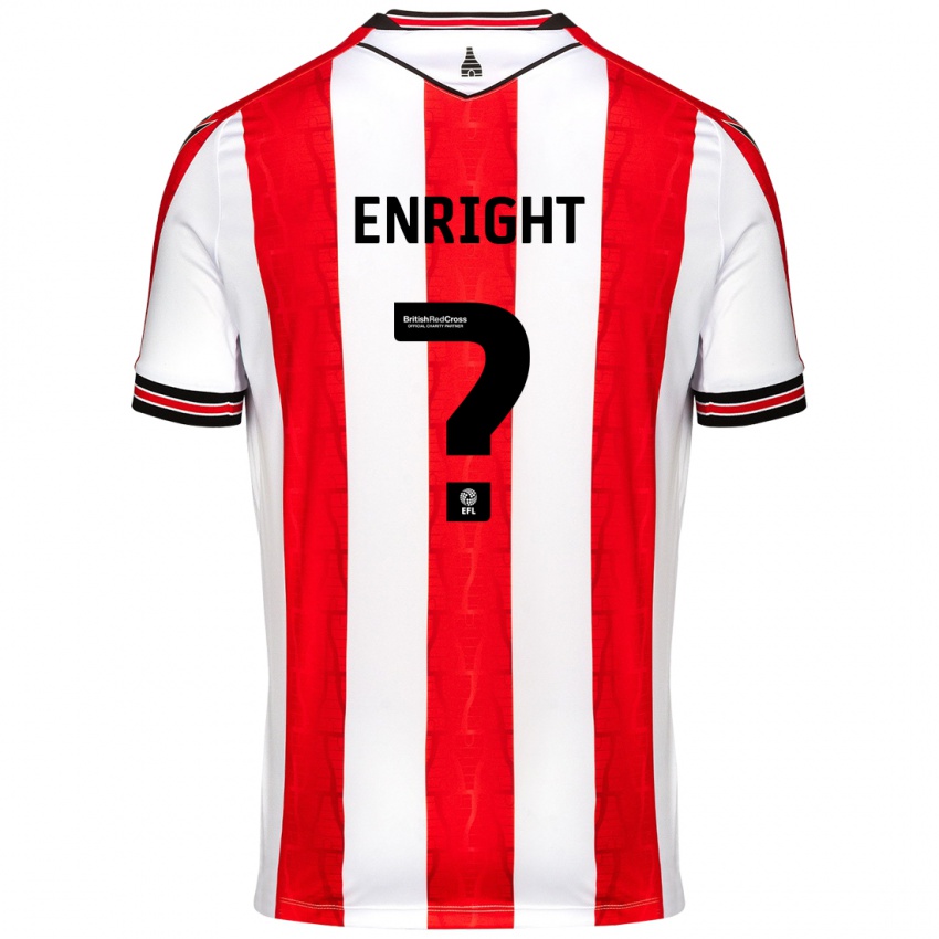 Niño Camiseta Luke Enright #0 Rojo Blanco 1ª Equipación 2024/25 La Camisa