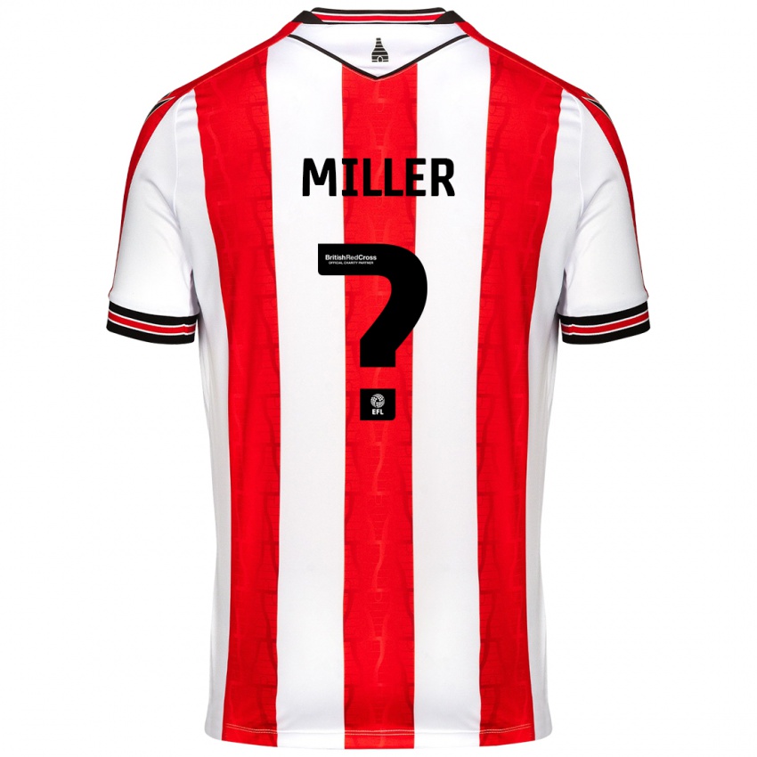 Niño Camiseta Tom Miller #0 Rojo Blanco 1ª Equipación 2024/25 La Camisa