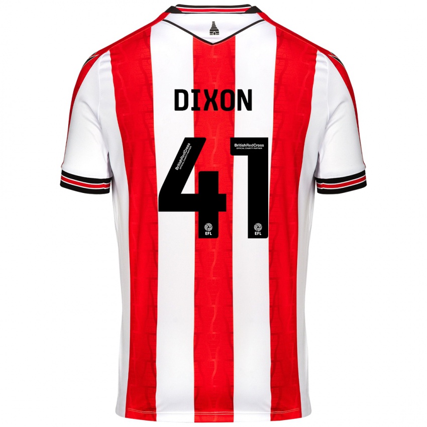 Niño Camiseta Jaden Dixon #41 Rojo Blanco 1ª Equipación 2024/25 La Camisa