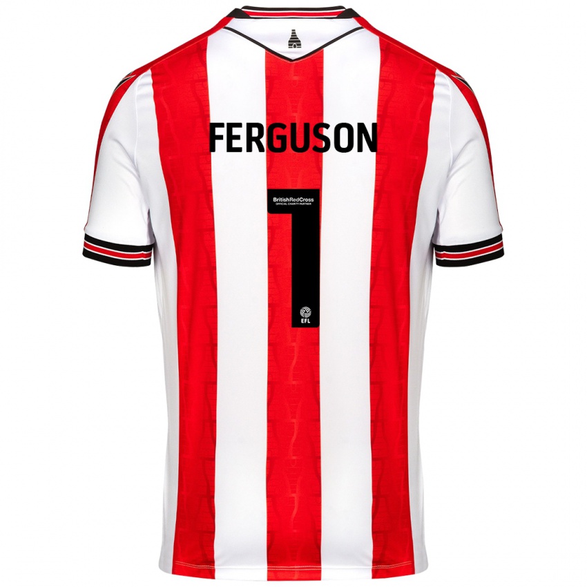 Niño Camiseta Georgie Ferguson #1 Rojo Blanco 1ª Equipación 2024/25 La Camisa