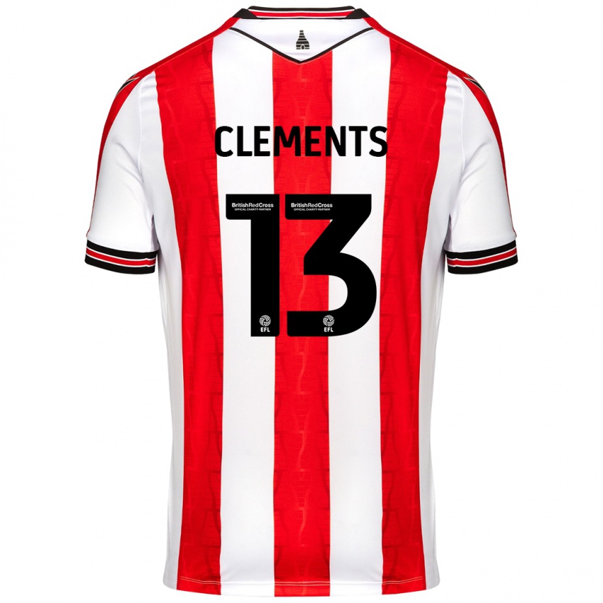 Niño Camiseta Daisy Clements #13 Rojo Blanco 1ª Equipación 2024/25 La Camisa