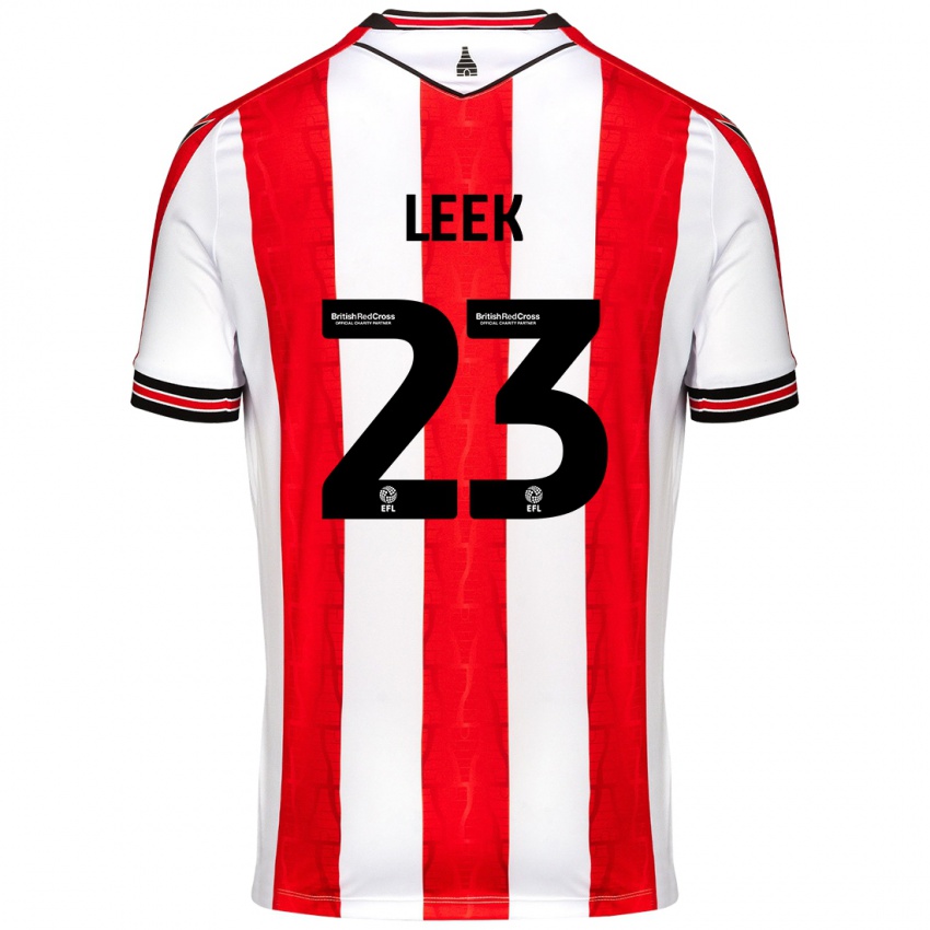 Niño Camiseta Ellie Leek #23 Rojo Blanco 1ª Equipación 2024/25 La Camisa