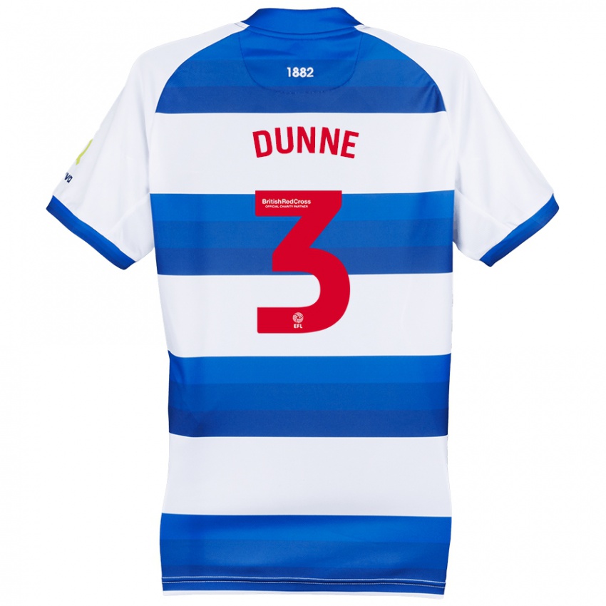 Niño Camiseta Jimmy Dunne #3 Blanco Azul 1ª Equipación 2024/25 La Camisa