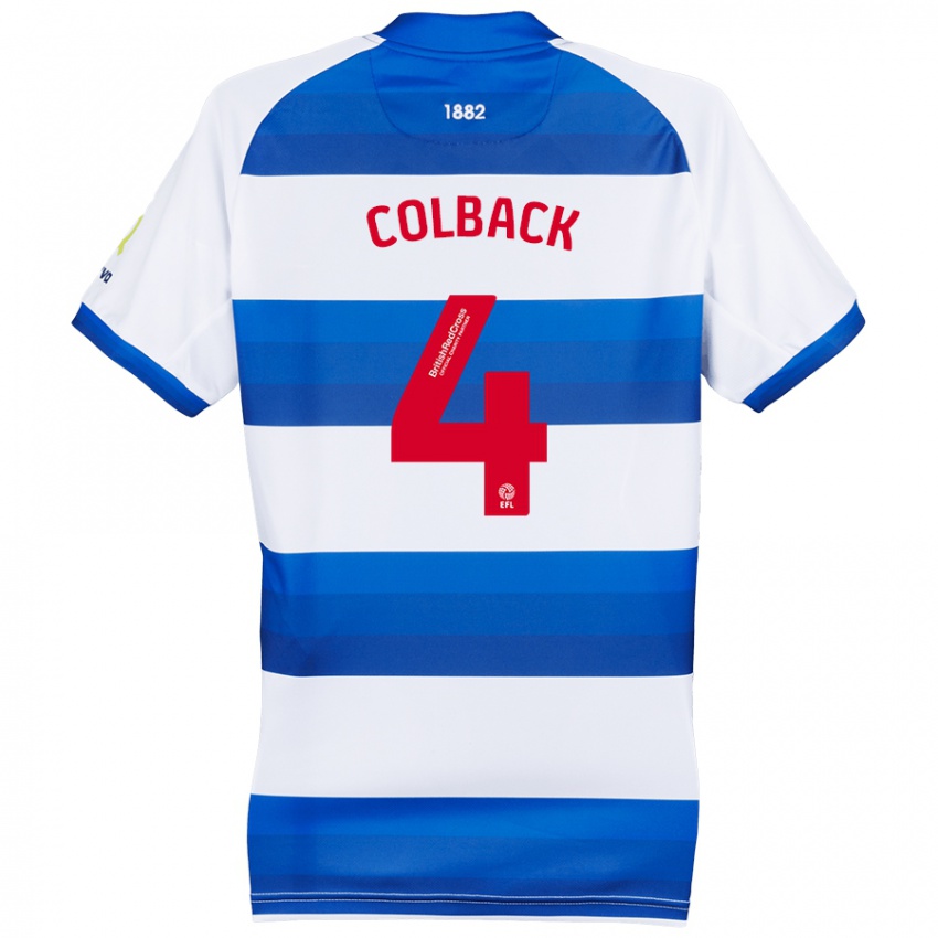 Niño Camiseta Jack Colback #4 Blanco Azul 1ª Equipación 2024/25 La Camisa