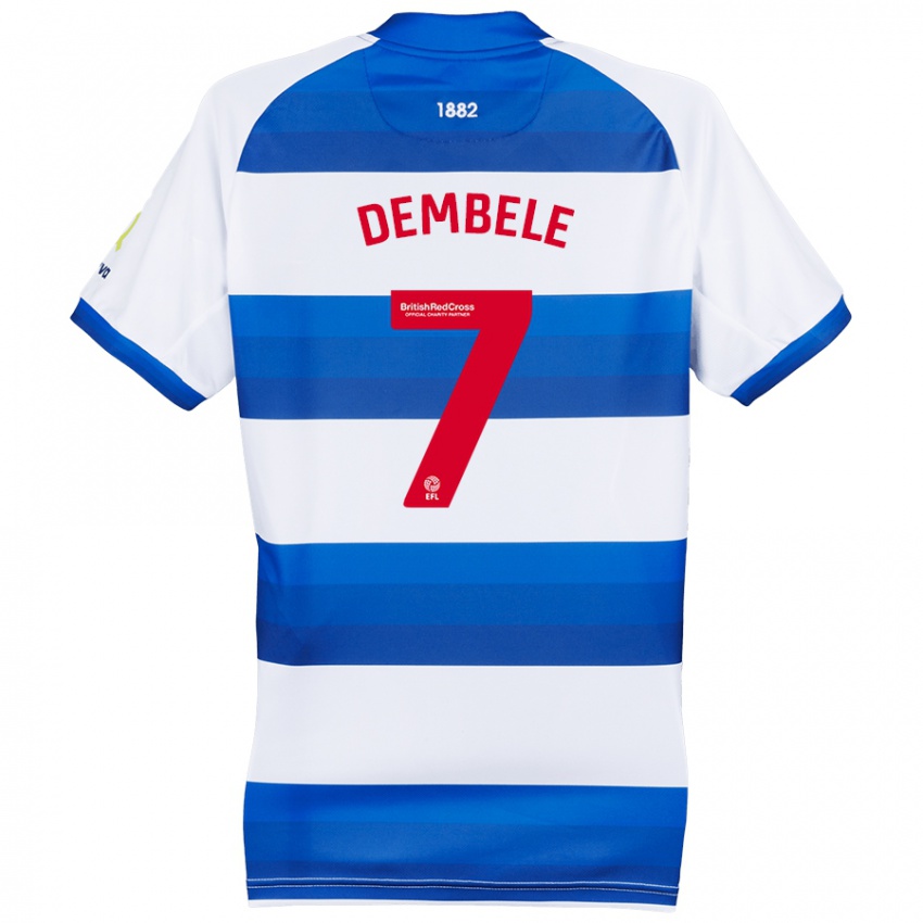 Niño Camiseta Karamoko Dembélé #7 Blanco Azul 1ª Equipación 2024/25 La Camisa