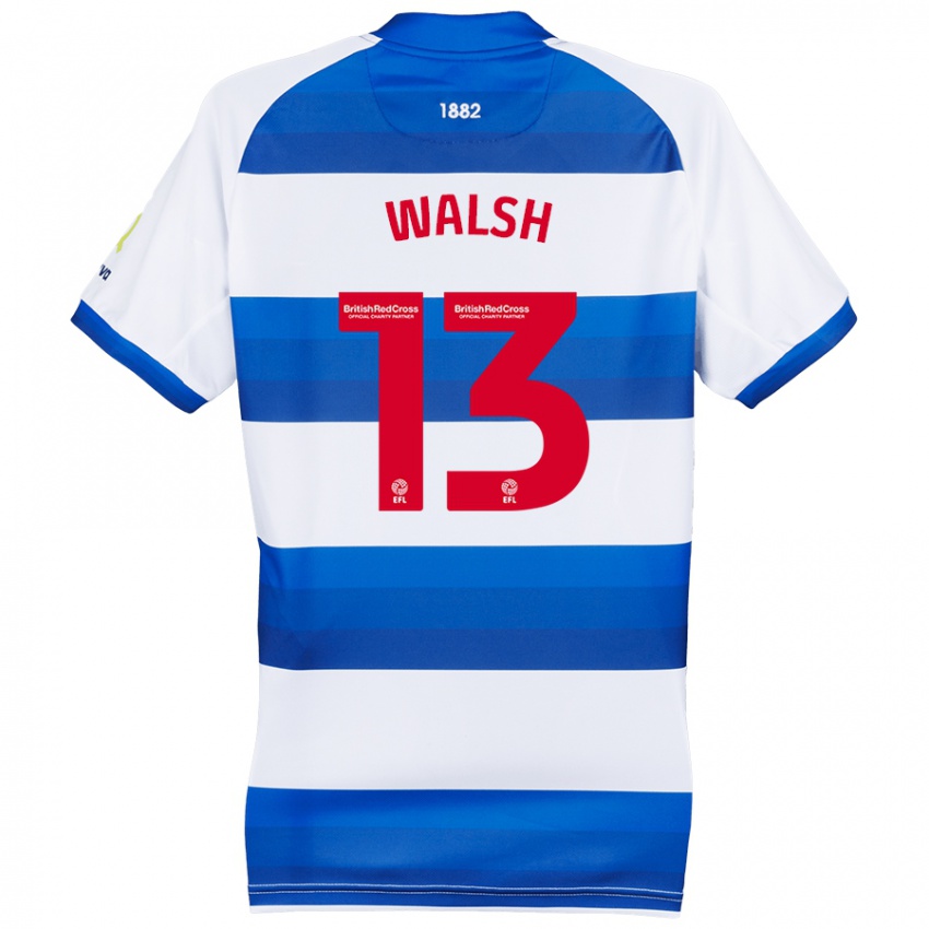 Niño Camiseta Joe Walsh #13 Blanco Azul 1ª Equipación 2024/25 La Camisa