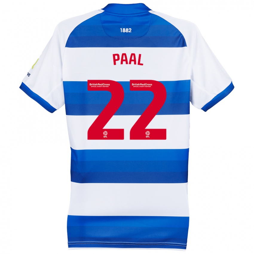 Niño Camiseta Kenneth Paal #22 Blanco Azul 1ª Equipación 2024/25 La Camisa