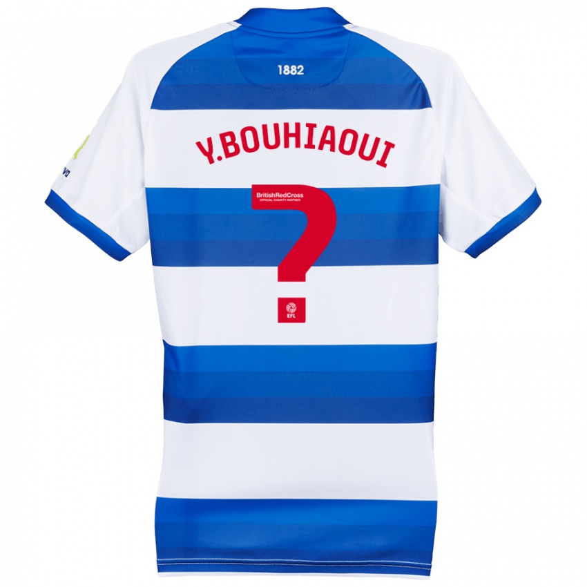 Niño Camiseta Youssef Bouhiaoui #0 Blanco Azul 1ª Equipación 2024/25 La Camisa