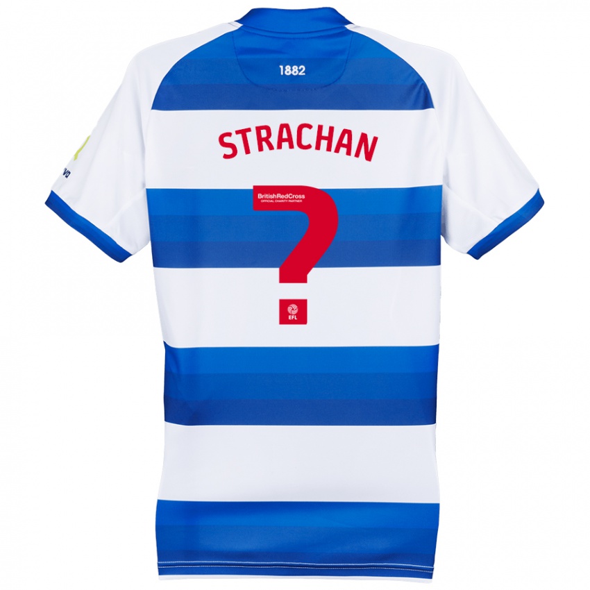 Niño Camiseta Lorenzo Strachan #0 Blanco Azul 1ª Equipación 2024/25 La Camisa