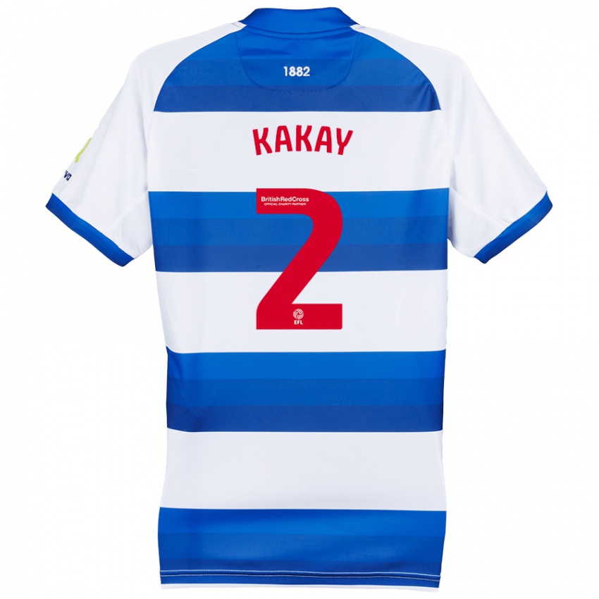 Niño Camiseta Osman Kakay #2 Blanco Azul 1ª Equipación 2024/25 La Camisa