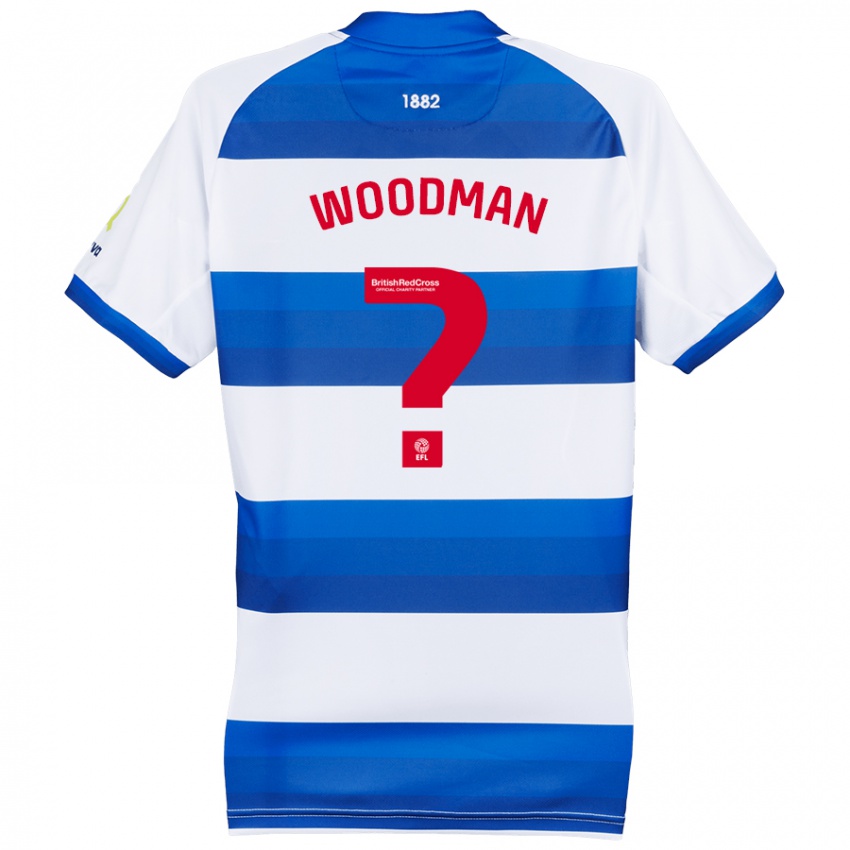 Niño Camiseta Deon Woodman #0 Blanco Azul 1ª Equipación 2024/25 La Camisa