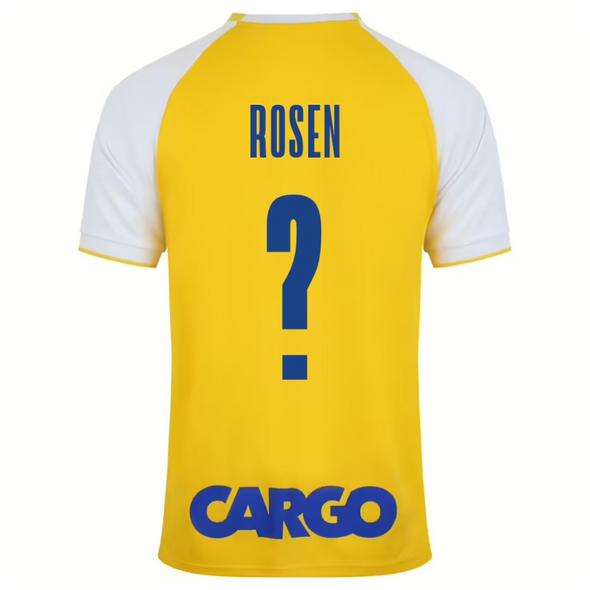 Niño Camiseta Shahar Rosen #0 Amarillo Blanco 1ª Equipación 2024/25 La Camisa