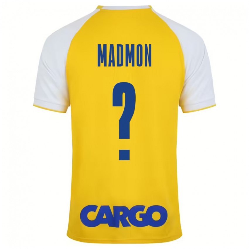 Niño Camiseta Elad Madmon #0 Amarillo Blanco 1ª Equipación 2024/25 La Camisa