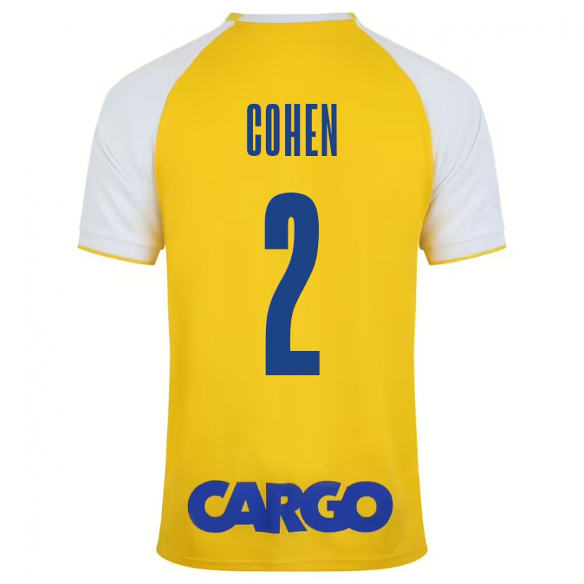 Niño Camiseta Avishay Cohen #2 Amarillo Blanco 1ª Equipación 2024/25 La Camisa