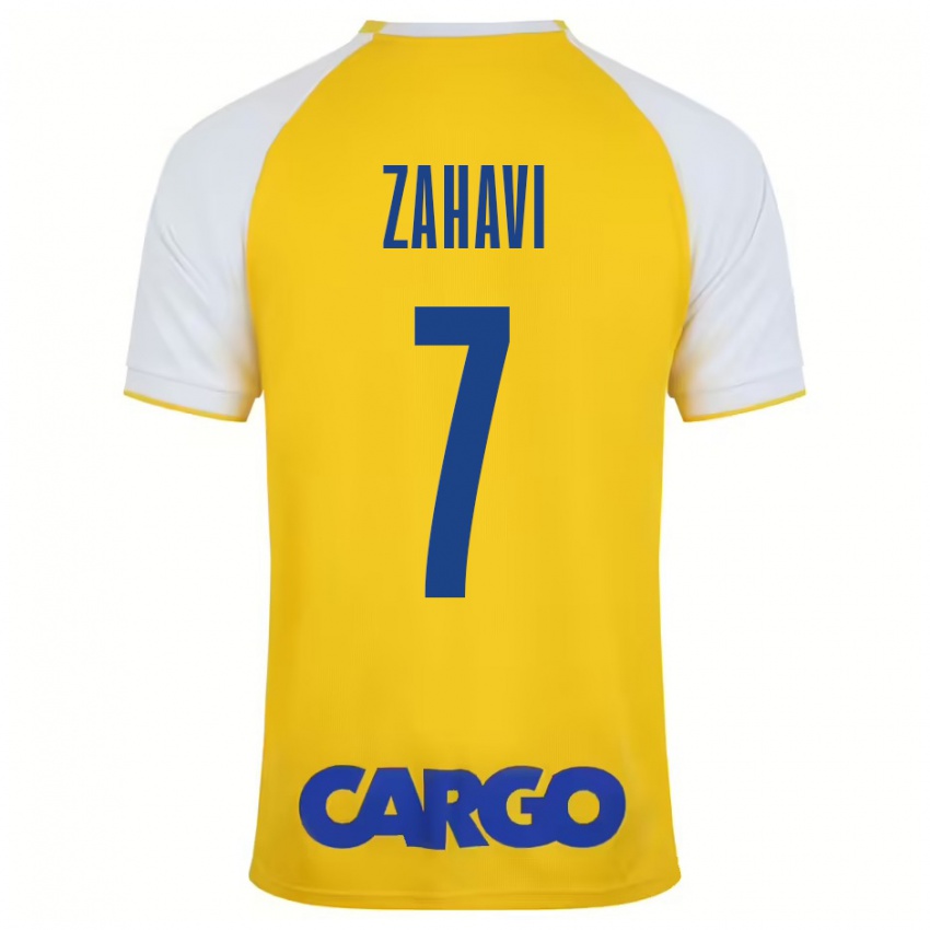 Niño Camiseta Eran Zahavi #7 Amarillo Blanco 1ª Equipación 2024/25 La Camisa