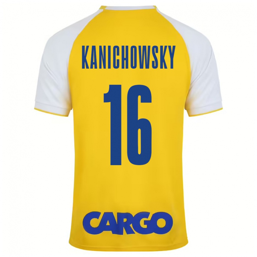 Niño Camiseta Gabi Kanichowsky #16 Amarillo Blanco 1ª Equipación 2024/25 La Camisa