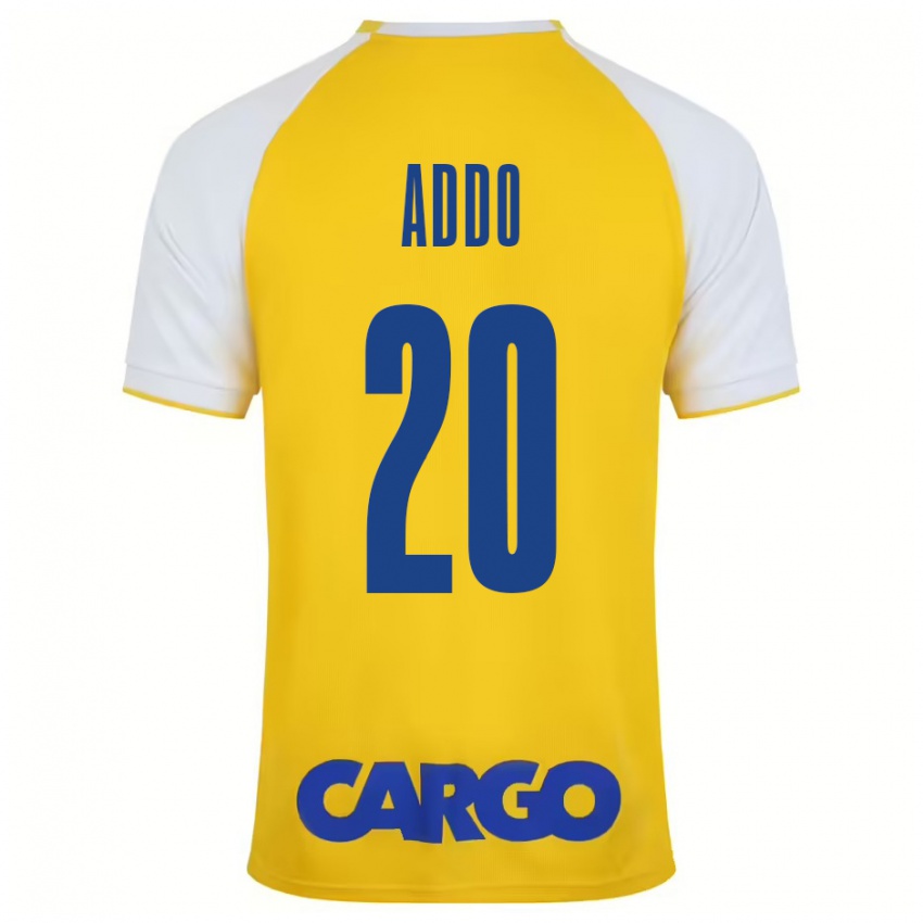 Niño Camiseta Henry Addo #20 Amarillo Blanco 1ª Equipación 2024/25 La Camisa