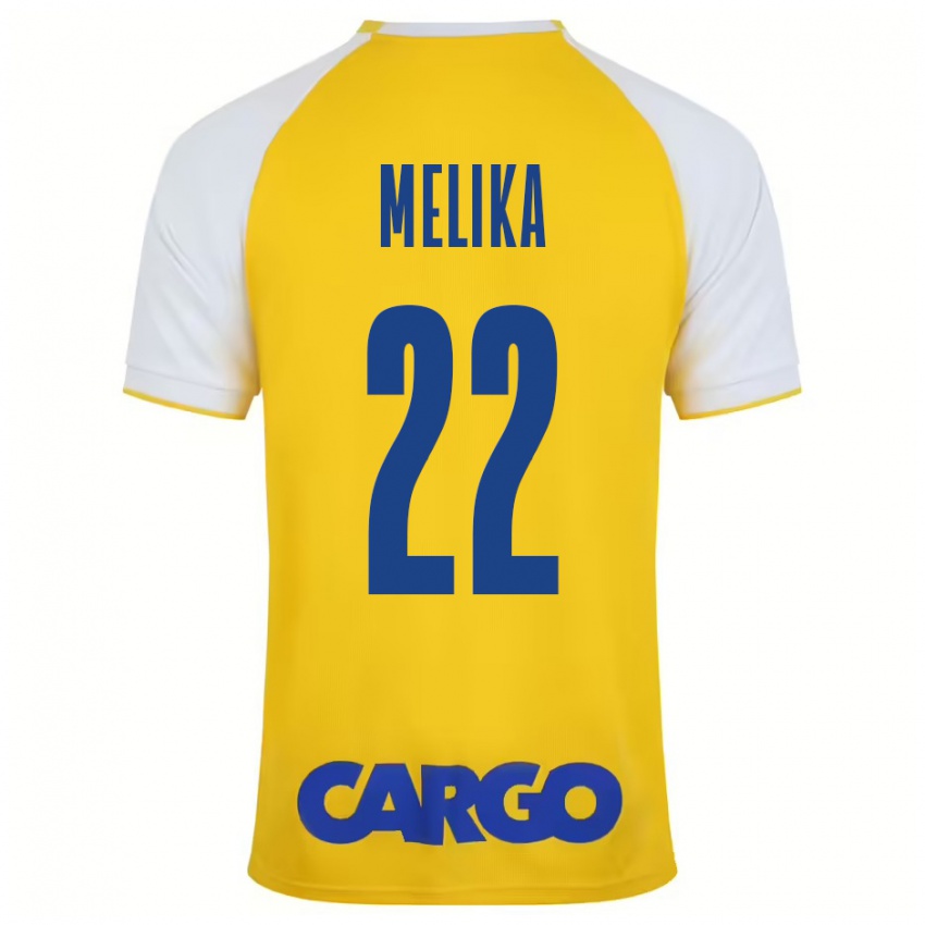 Niño Camiseta Ofek Melika #22 Amarillo Blanco 1ª Equipación 2024/25 La Camisa